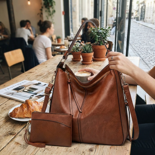 VierraSol | Bolso Hobo para Mujer con Accesorios Dorados