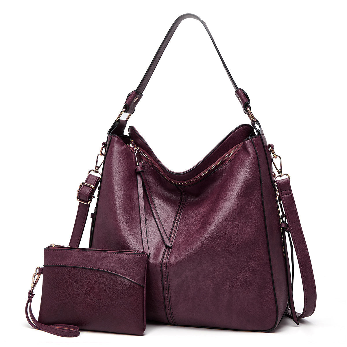 VierraSol | Bolso Hobo para Mujer con Accesorios Dorados