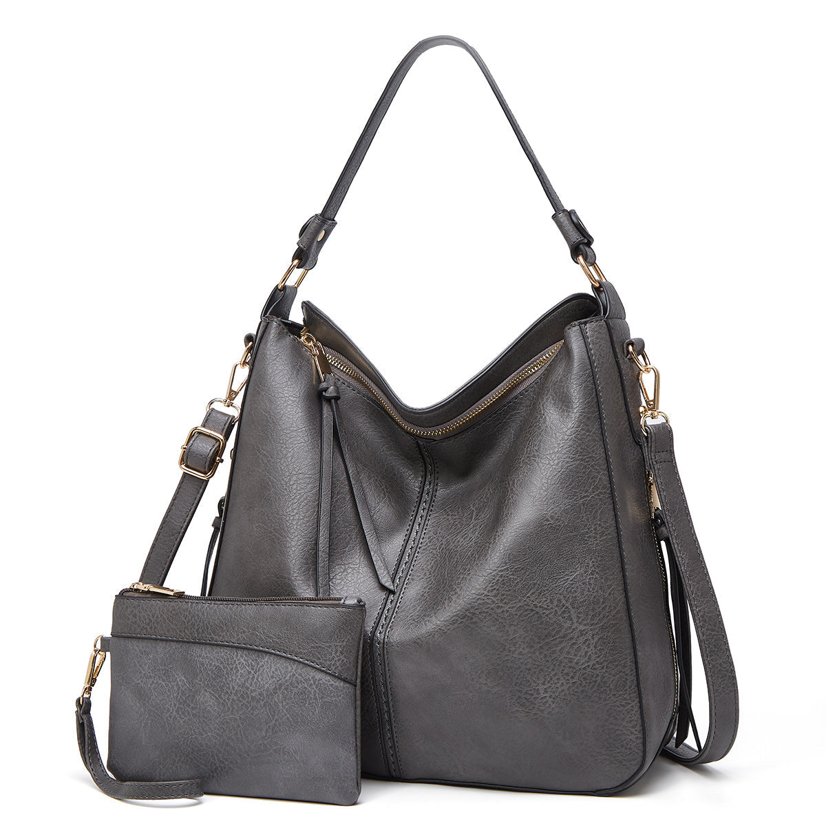 VierraSol | Bolso Hobo para Mujer con Accesorios Dorados