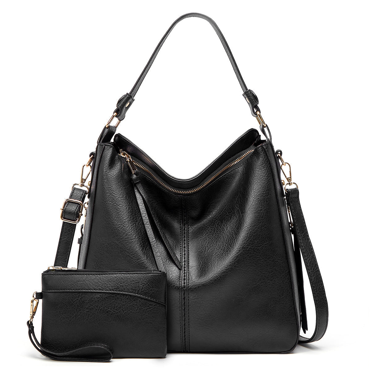 VierraSol | Bolso Hobo para Mujer con Accesorios Dorados