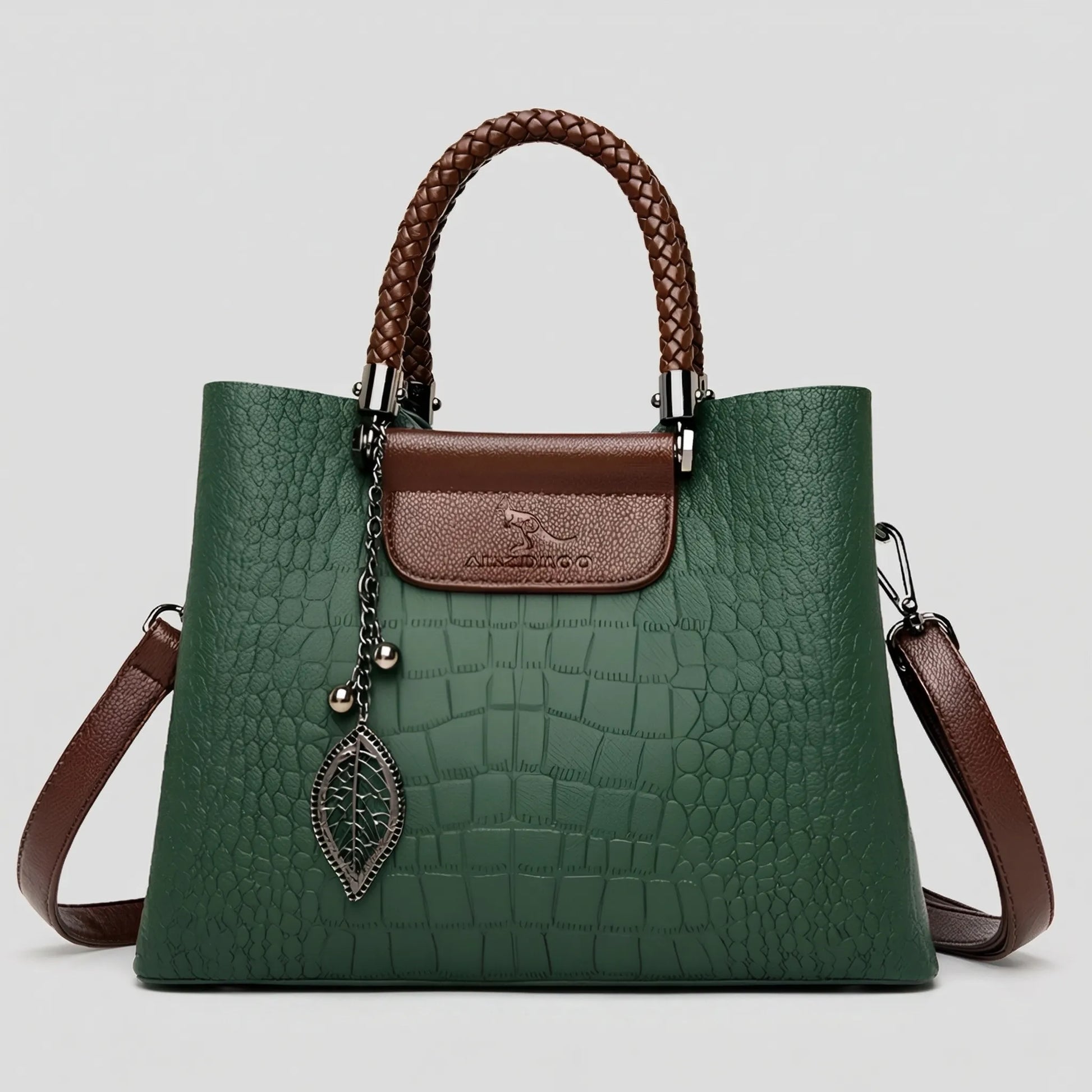 VierraSol | Bolso Tote para Mujer con Relieve de Cocodrilo y Asa Trenzada
