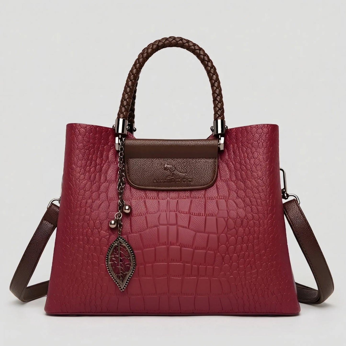VierraSol | Bolso Tote para Mujer con Relieve de Cocodrilo y Asa Trenzada