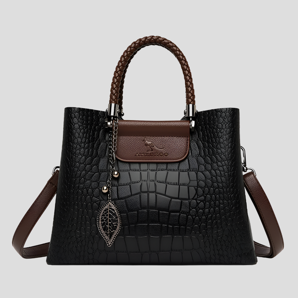 VierraSol | Bolso Tote para Mujeres - Cocodrilo Embosado con Charm