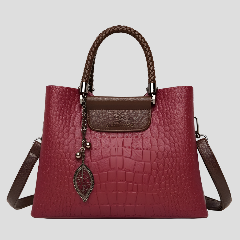 VierraSol | Bolso Tote para Mujeres - Cocodrilo Embosado con Charm