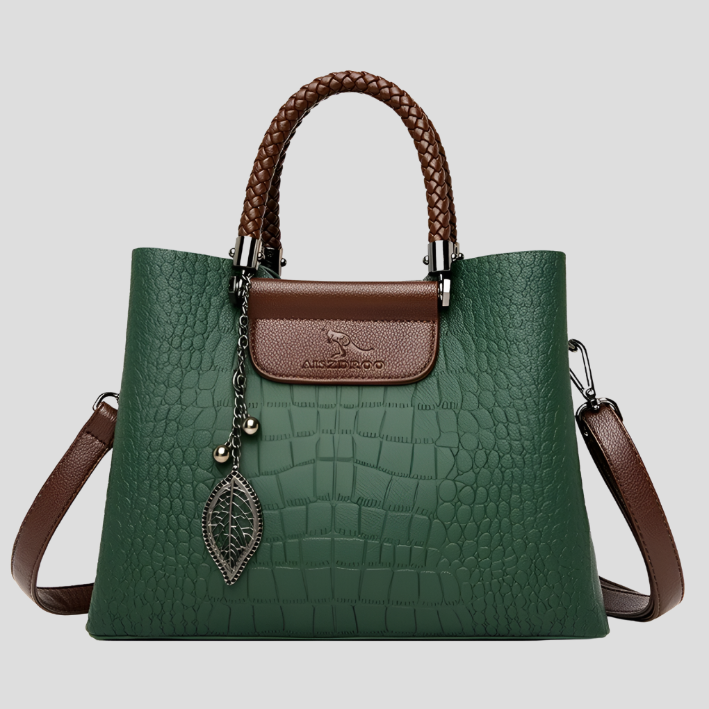 VierraSol | Bolso Tote para Mujeres - Cocodrilo Embosado con Charm