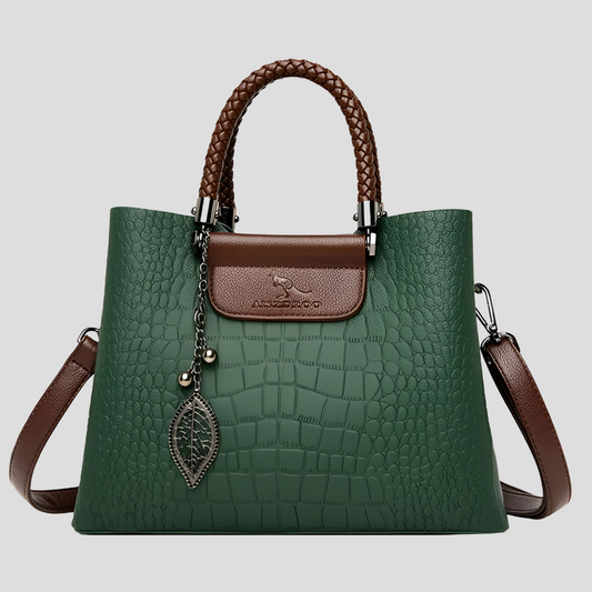 VierraSol | Bolso Tote para Mujeres - Cocodrilo Embosado con Charm