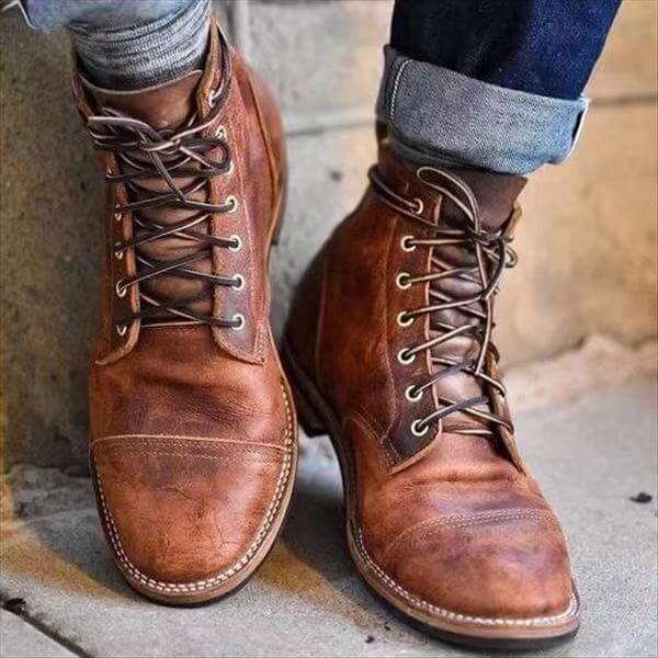VierraSol | Botas Clásicas de Cuero para Hombre con Cordones
