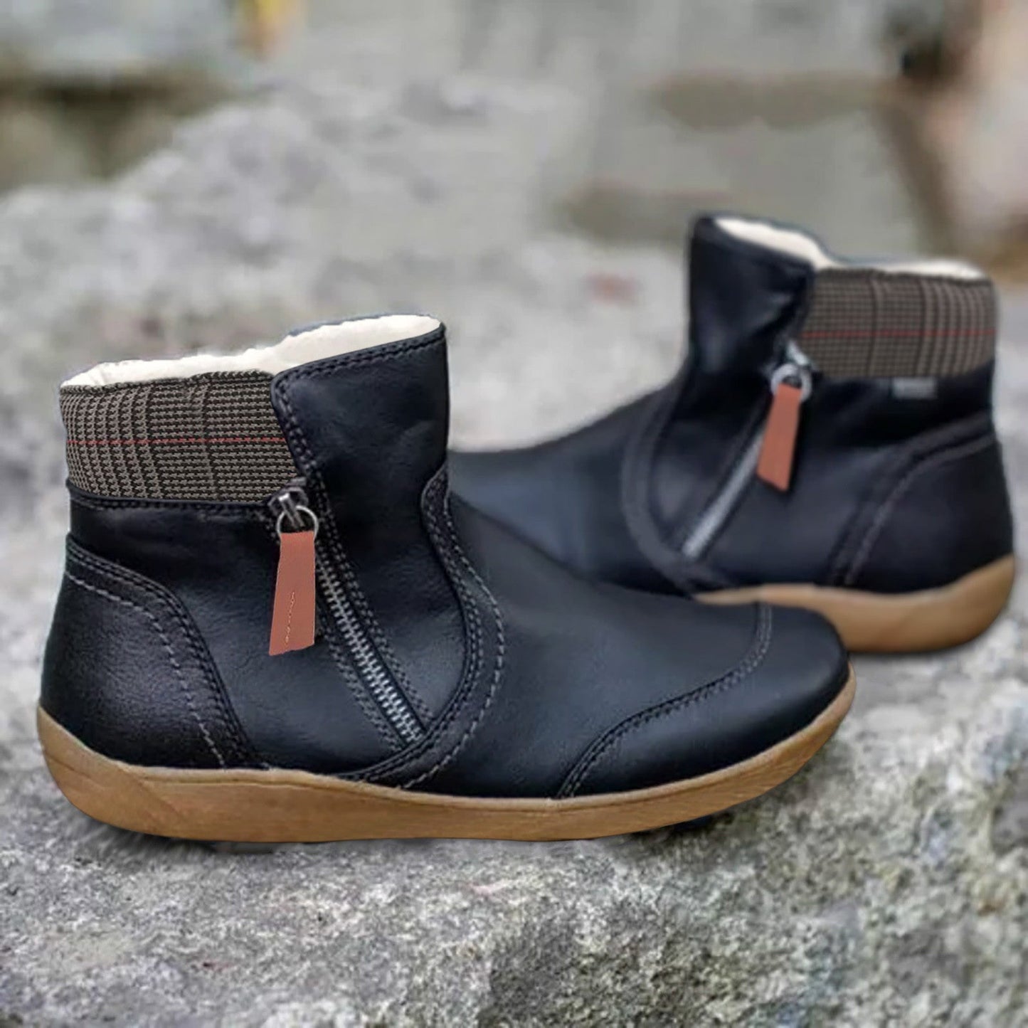 VierraSol - Botas de Cuero Ortopédicas Impermeables