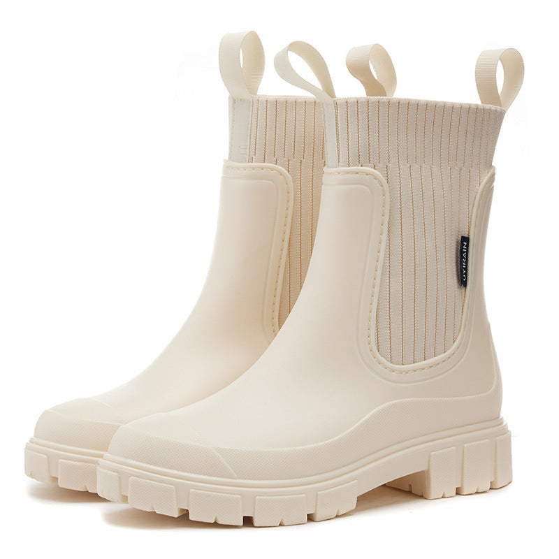 VierraSol | Botas de Goma Impermeables para Mujeres | Plataforma Aumentadora de Altura y Suela de PVC Antideslizante