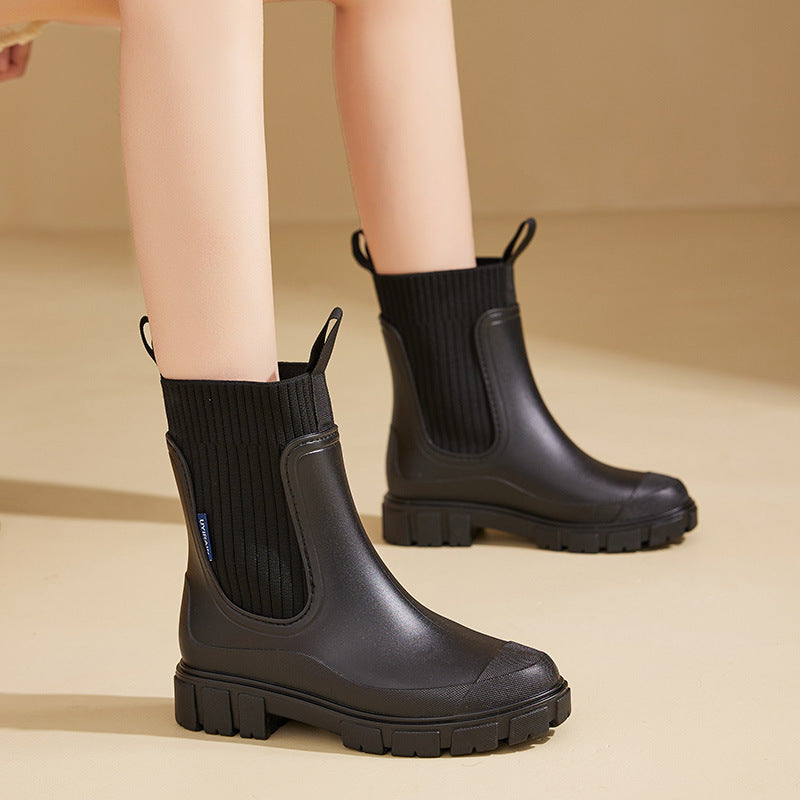 VierraSol | Botas de Goma Impermeables para Mujeres | Plataforma Aumentadora de Altura y Suela de PVC Antideslizante
