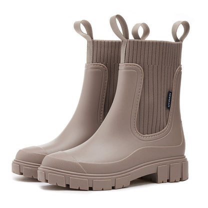 VierraSol | Botas de Goma Impermeables para Mujeres | Plataforma Aumentadora de Altura y Suela de PVC Antideslizante