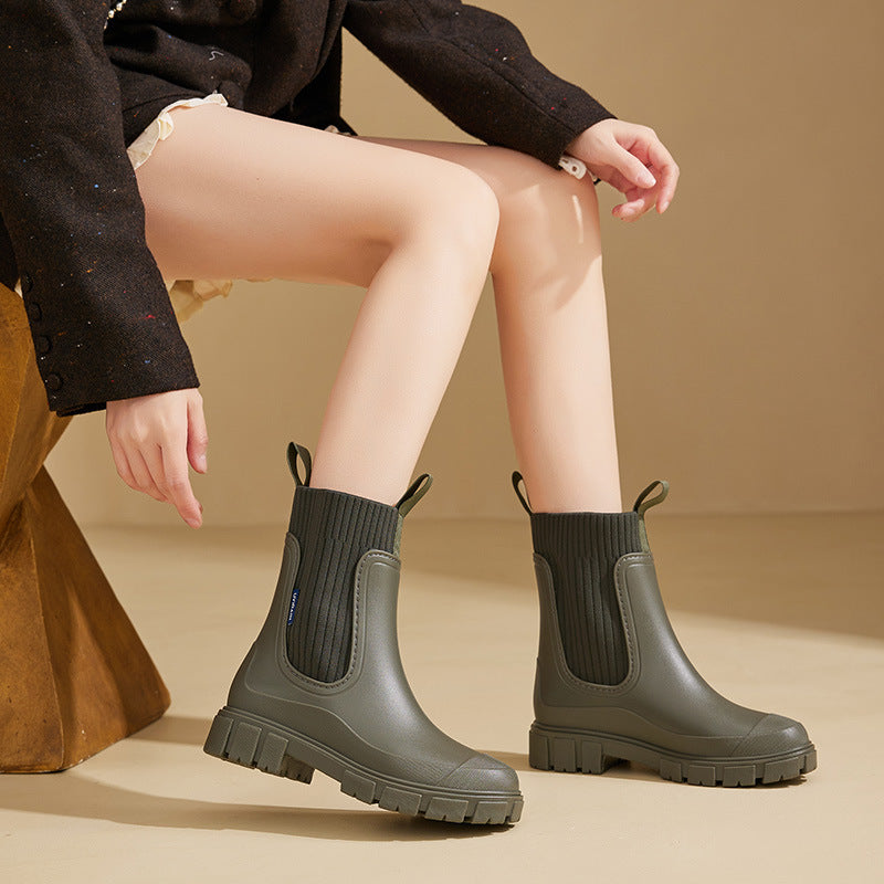 VierraSol | Botas de Goma Impermeables para Mujeres | Plataforma Aumentadora de Altura y Suela de PVC Antideslizante