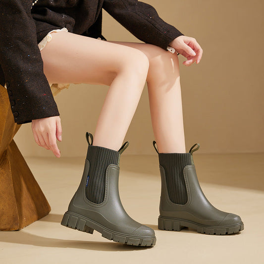 VierraSol | Botas de Goma Impermeables para Mujeres | Plataforma Aumentadora de Altura y Suela de PVC Antideslizante