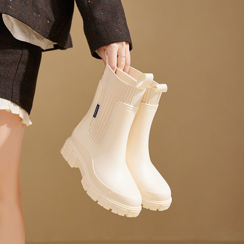 VierraSol | Botas de Goma Impermeables para Mujeres | Plataforma Aumentadora de Altura y Suela de PVC Antideslizante