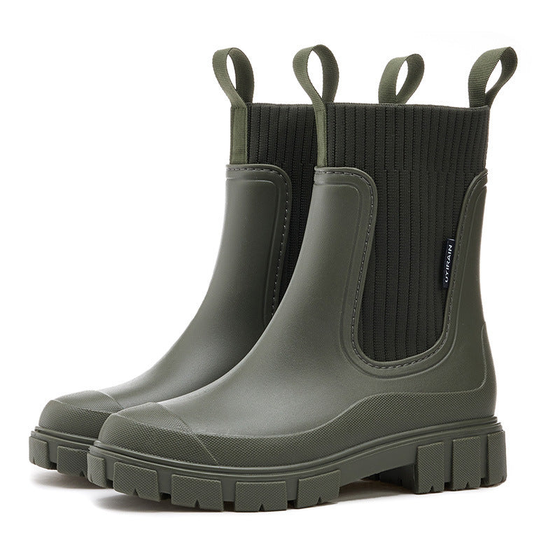 VierraSol | Botas de Goma Impermeables para Mujeres | Plataforma Aumentadora de Altura y Suela de PVC Antideslizante