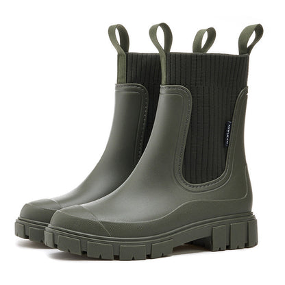 VierraSol | Botas de Goma Impermeables para Mujeres | Plataforma Aumentadora de Altura y Suela de PVC Antideslizante