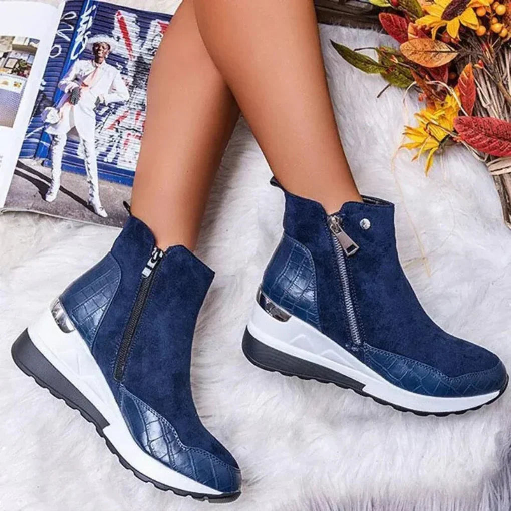 VierraSol | Botas de Tobillo con Cremallera Lateral para Mujer con Detalle de Cocodrilo