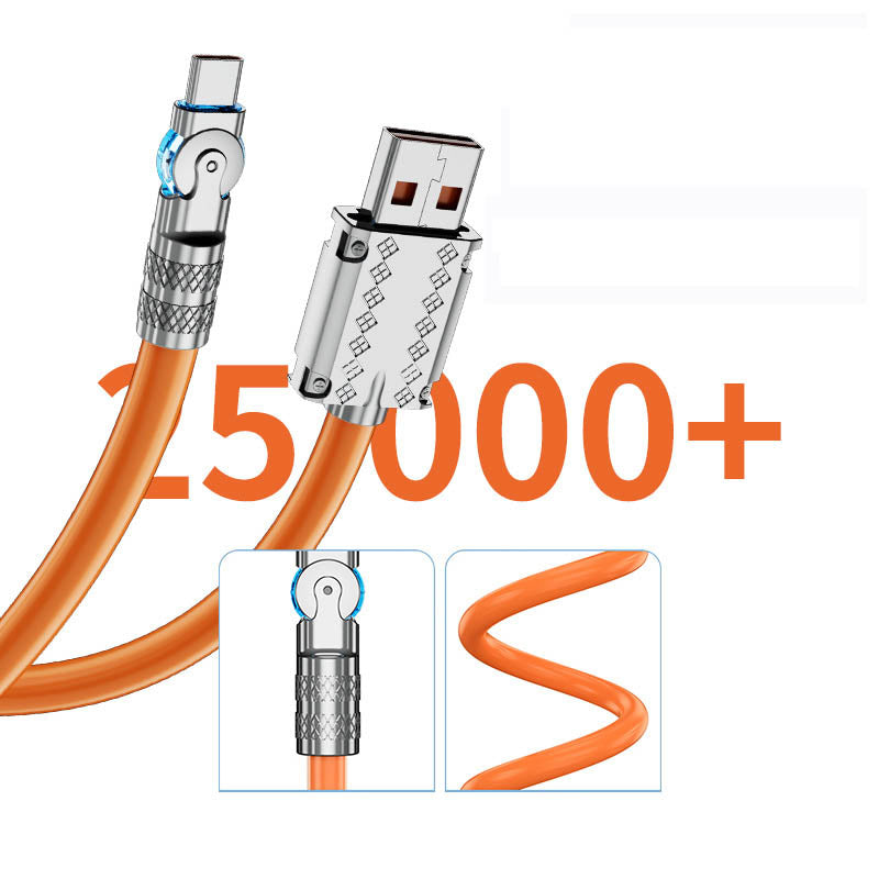 VierraSol | Cable de Datos de Carga Rápida Anti-Ruptura de 180° (120W)