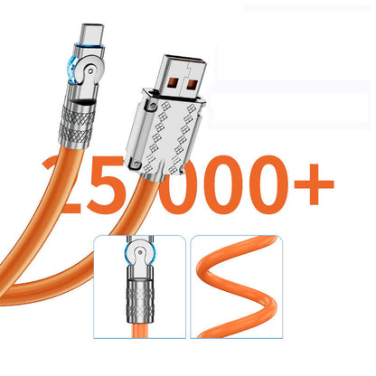 VierraSol | Cable de Datos de Carga Rápida Anti-Ruptura de 180° (120W)