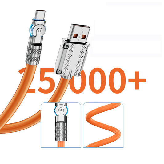 VierraSol | Cable de Datos de Carga Rápida Anti-Ruptura de 180° (120W)