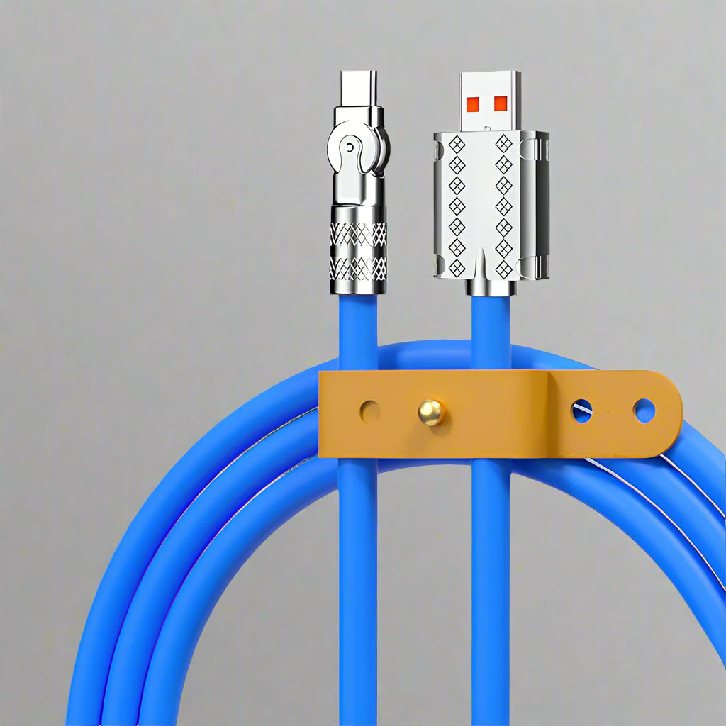 VierraSol | Cable de Datos de Carga Rápida Anti-Ruptura de 180° (120W)
