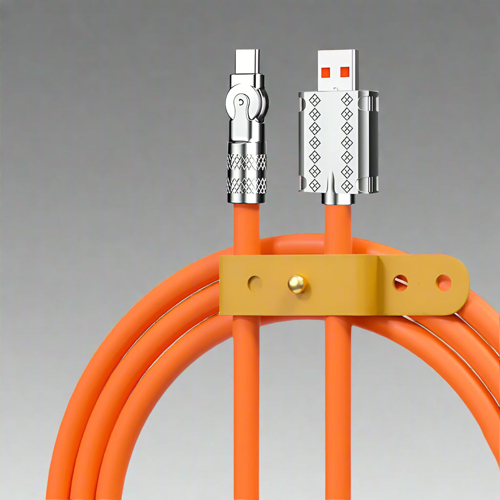VierraSol | Cable de Datos de Carga Rápida Anti-Ruptura de 180° (120W)