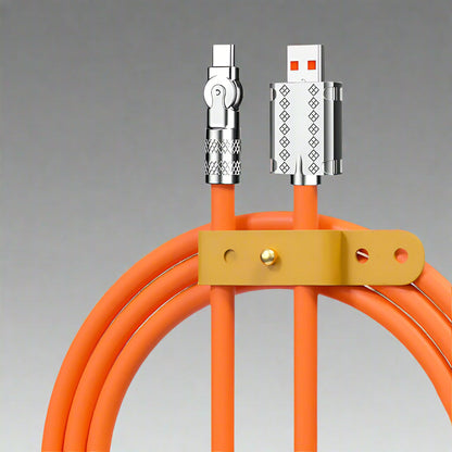 VierraSol | Cable de Datos de Carga Rápida Anti-Ruptura de 180° (120W)