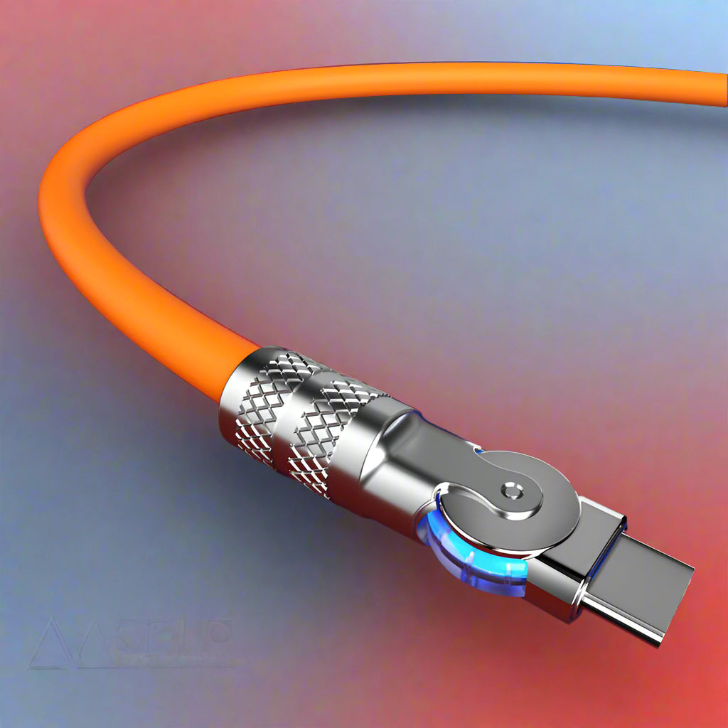 VierraSol | Cable de Datos de Carga Rápida Anti-Ruptura de 180° (120W)