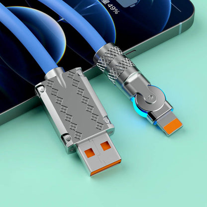 VierraSol | Cable de Datos de Carga Rápida Anti-Ruptura de 180° (120W)