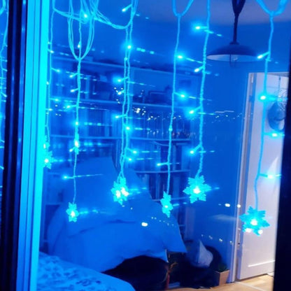 VierraSol | Cadena de Luces LED con Copos de Nieve | Interior y Exterior