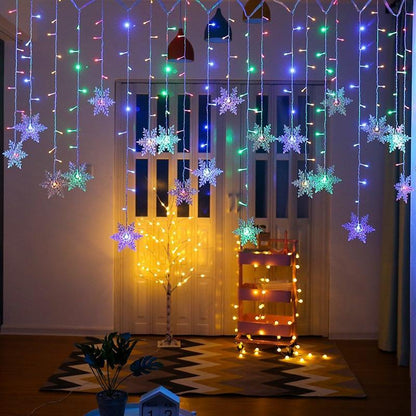 VierraSol | Cadena de Luces LED con Copos de Nieve | Interior y Exterior