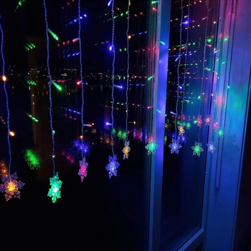 VierraSol | Cadena de Luces LED con Copos de Nieve | Interior y Exterior