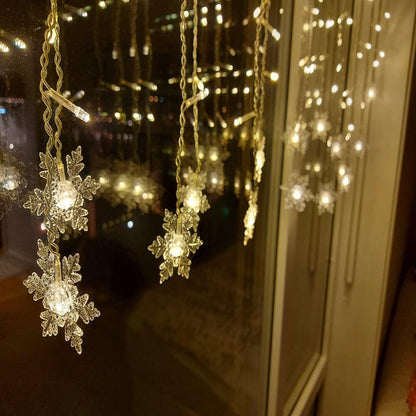 VierraSol | Cadena de Luces LED con Copos de Nieve | Interior y Exterior