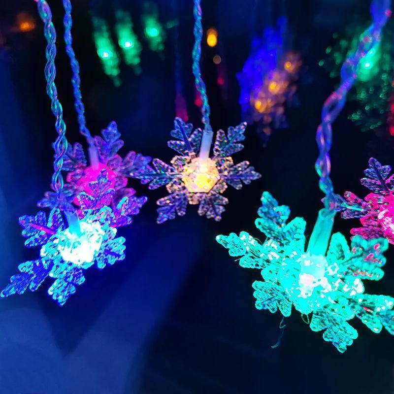 VierraSol | Cadena de Luces LED con Copos de Nieve | Interior y Exterior