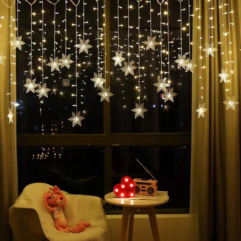 VierraSol | Cadena de Luces LED con Copos de Nieve | Interior y Exterior