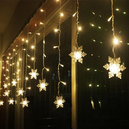 VierraSol | Cadena de Luces LED con Copos de Nieve | Interior y Exterior
