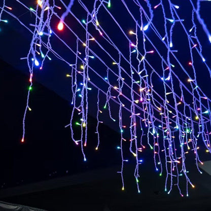 VierraSol | Cadena de Luces LED Icicle Quntis 50m | IP44 Resistente a la Intemperie | 36V Baja Tensión | 500+ LEDs | Efecto Cascada de Carámbano | Blanco Cálido