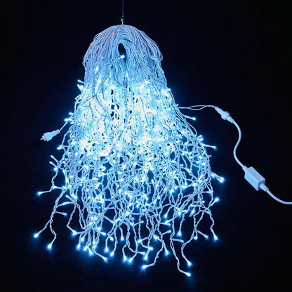VierraSol | Cadena de Luces LED Icicle Quntis 50m | IP44 Resistente a la Intemperie | 36V Baja Tensión | 500+ LEDs | Efecto Cascada de Carámbano | Blanco Cálido