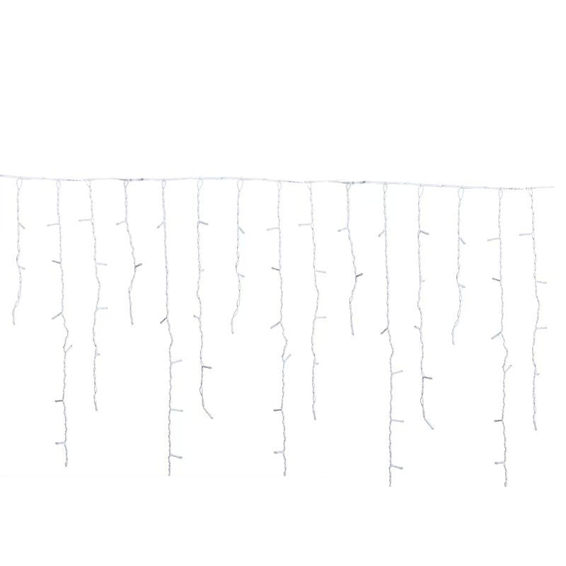 VierraSol | Cadena de Luces LED Icicle Quntis 50m | IP44 Resistente a la Intemperie | 36V Baja Tensión | 500+ LEDs | Efecto Cascada de Carámbano | Blanco Cálido