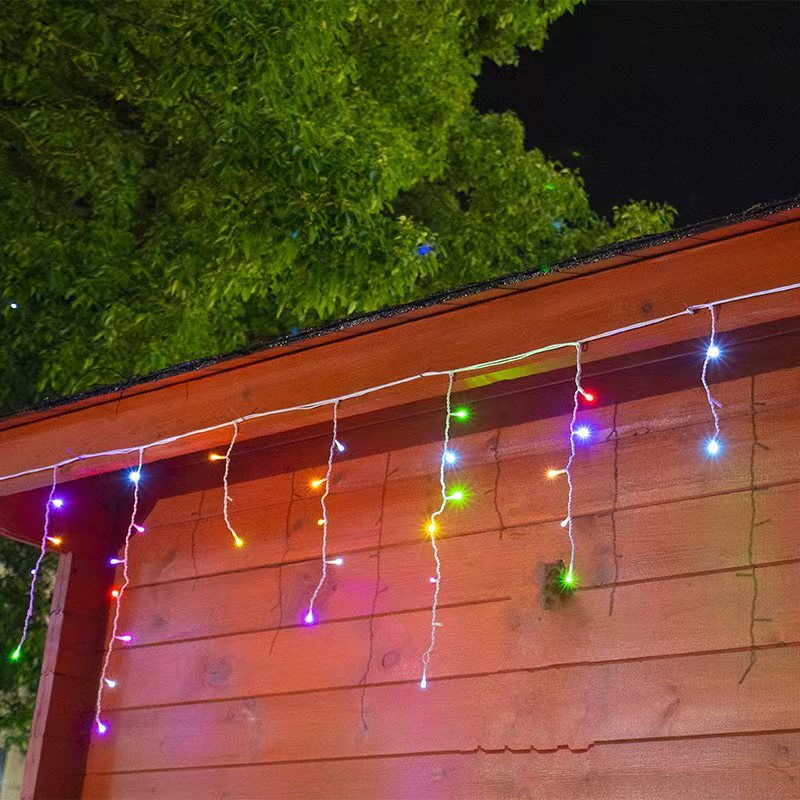 VierraSol | Cadena de Luces LED Icicle Quntis 50m | IP44 Resistente a la Intemperie | 36V Baja Tensión | 500+ LEDs | Efecto Cascada de Carámbano | Blanco Cálido