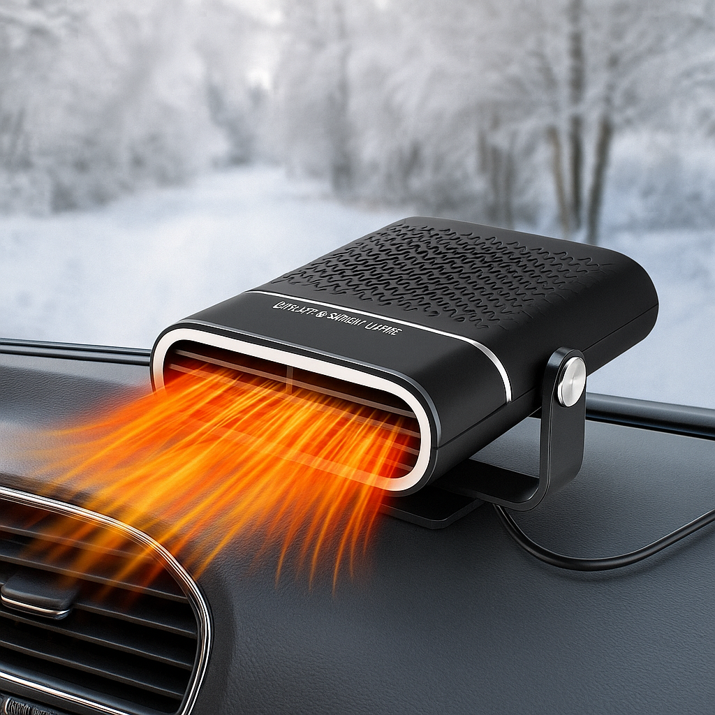 VierraSol | Calentador de Auto y Desempañador de Ventanas | 12V USB Portátil | Negro