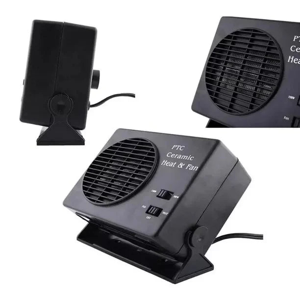 VierraSol | Calentador de Cerámica para Automóviles de 12V | Ventilador Portátil de 150W-300W con Termostato Automático para Uso en Invierno en Vehículos