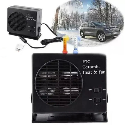 VierraSol | Calentador de Cerámica para Automóviles de 12V | Ventilador Portátil de 150W-300W con Termostato Automático para Uso en Invierno en Vehículos