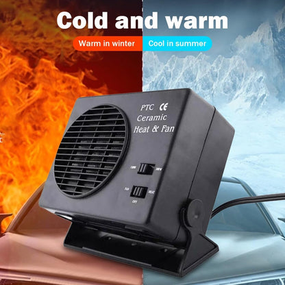 VierraSol | Calentador de Cerámica para Automóviles de 12V | Ventilador Portátil de 150W-300W con Termostato Automático para Uso en Invierno en Vehículos