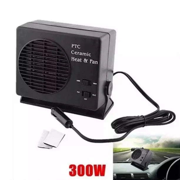 VierraSol | Calentador de Cerámica para Automóviles de 12V | Ventilador Portátil de 150W-300W con Termostato Automático para Uso en Invierno en Vehículos