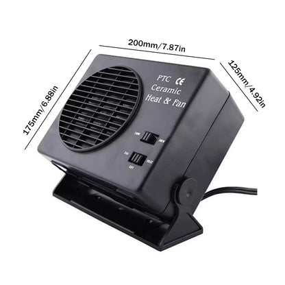 VierraSol | Calentador de Cerámica para Automóviles de 12V | Ventilador Portátil de 150W-300W con Termostato Automático para Uso en Invierno en Vehículos