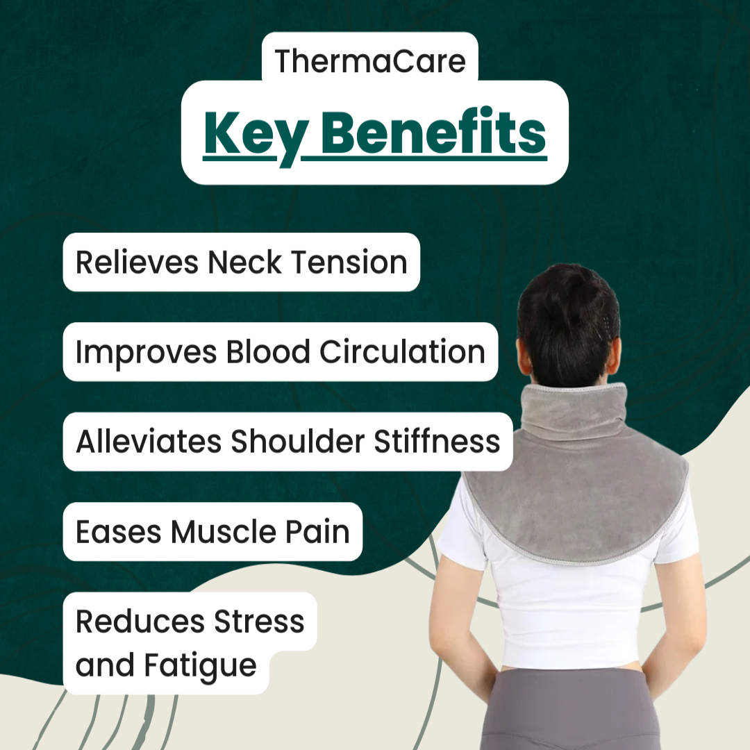VierraSol | Calentador de Cuello y Dispositivo de Masaje | Calor para Cuello y Hombros para Relajación Muscular | Configuraciones Ajustables para Reducción del Estrés | Alivio y Relajación del Dolor de Cuello