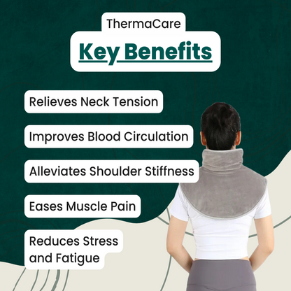 VierraSol | Calentador de Cuello y Dispositivo de Masaje | Calor para Cuello y Hombros para Relajación Muscular | Configuraciones Ajustables para Reducción del Estrés | Alivio y Relajación del Dolor de Cuello