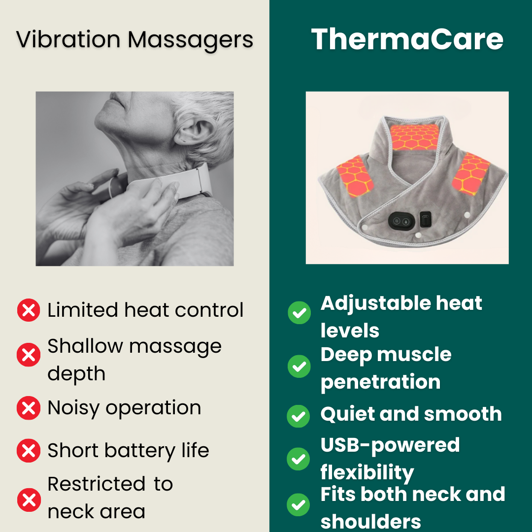 VierraSol | Calentador de Cuello y Dispositivo de Masaje | Calor para Cuello y Hombros para Relajación Muscular | Configuraciones Ajustables para Reducción del Estrés | Alivio y Relajación del Dolor de Cuello