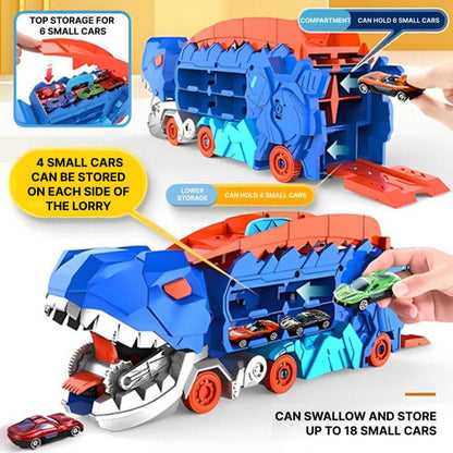 VierraSol | Camión de Transporte de Dinosaurios con Pista de Carreras para Niños